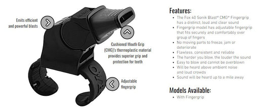 40 Standardized silicone finger grip whistle